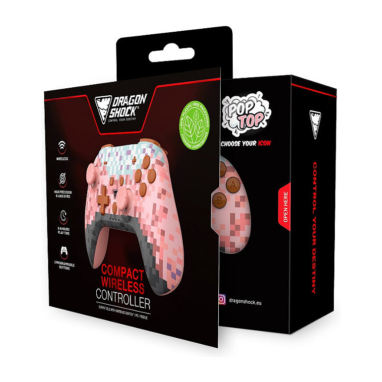 Bežični kontroler DRAGONSHOCK Poptop za Nintendo Switch (Cubes Pink)-5