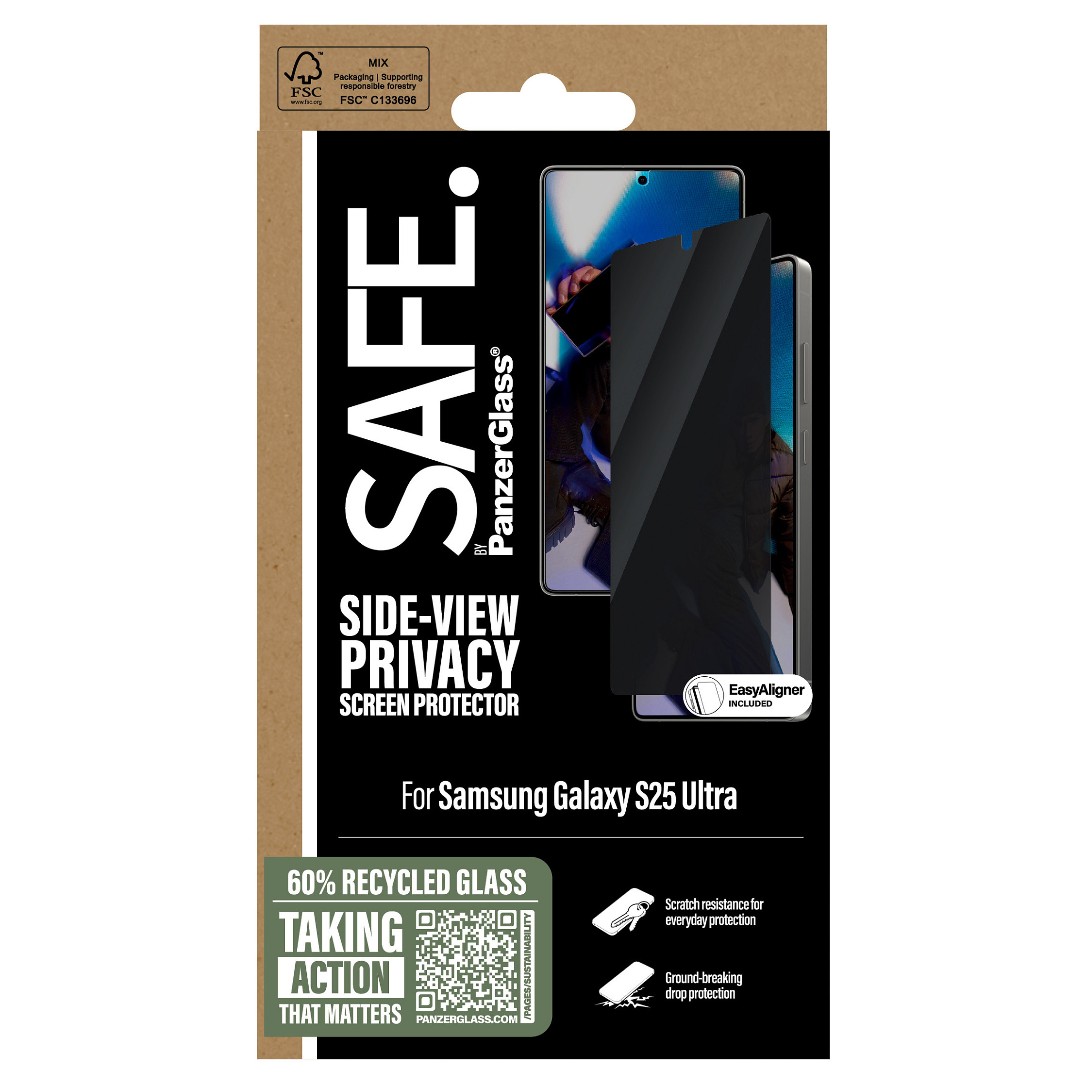 Zaštitno staklo PANZER GLASS SAFE. Privacy za Samsung Galaxy S25 Ultra-2