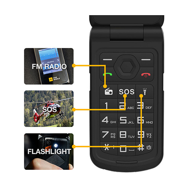 Mobitel AGM M10 Flip (2.4", 4G, preklopni, IP68, 1200 mAh, crna boja)-3