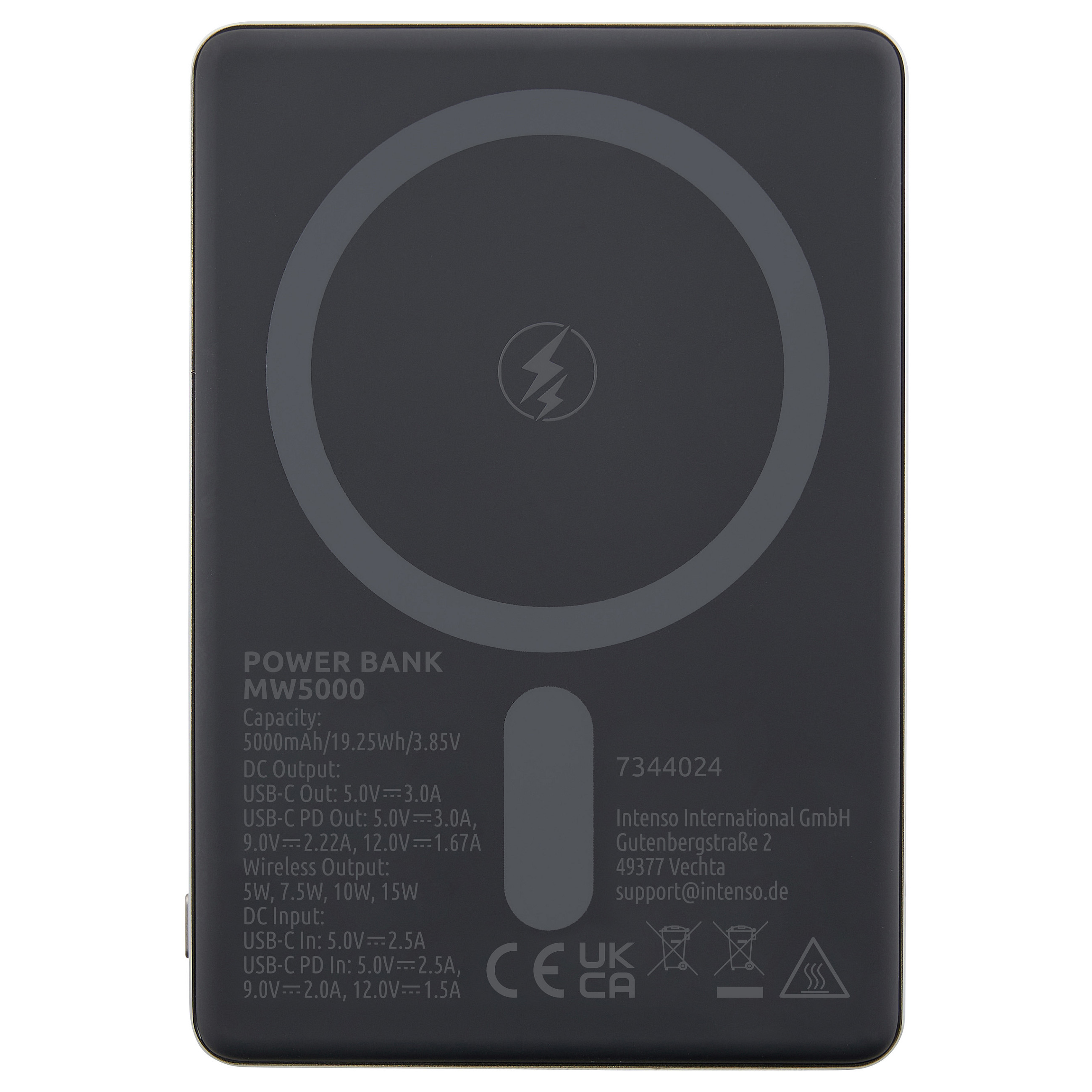 Prijenosna baterija INTENSO Magnetic Wireless MW5000 (5000 mAh) siva boja-5