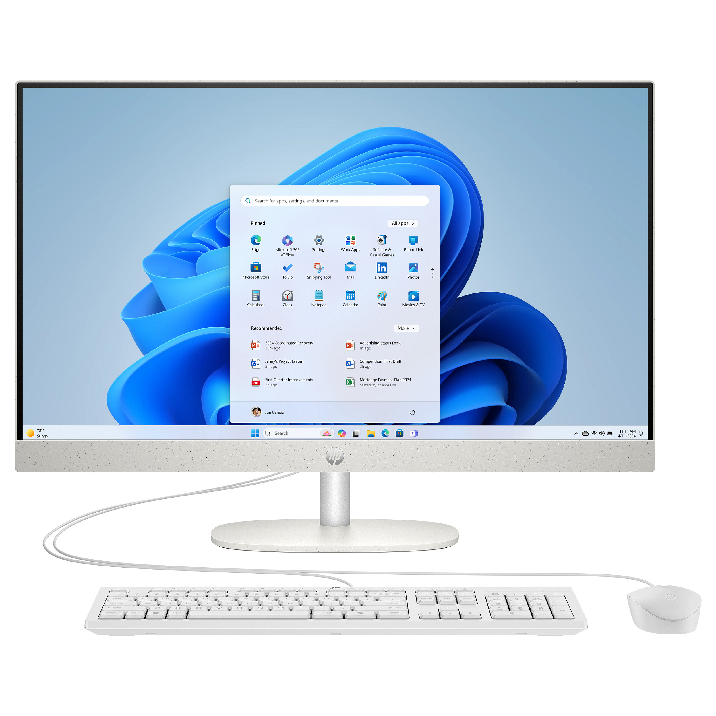 All-in-One računalo HP 27-cr2275ng (27", IPS, 1920 × 1080, Intel Core Ultra 7 255U, 16 GB, 512 GB SSD, Intel UHD Graphics, Windows 11 Home, bijela, non-HR tipkovnica)