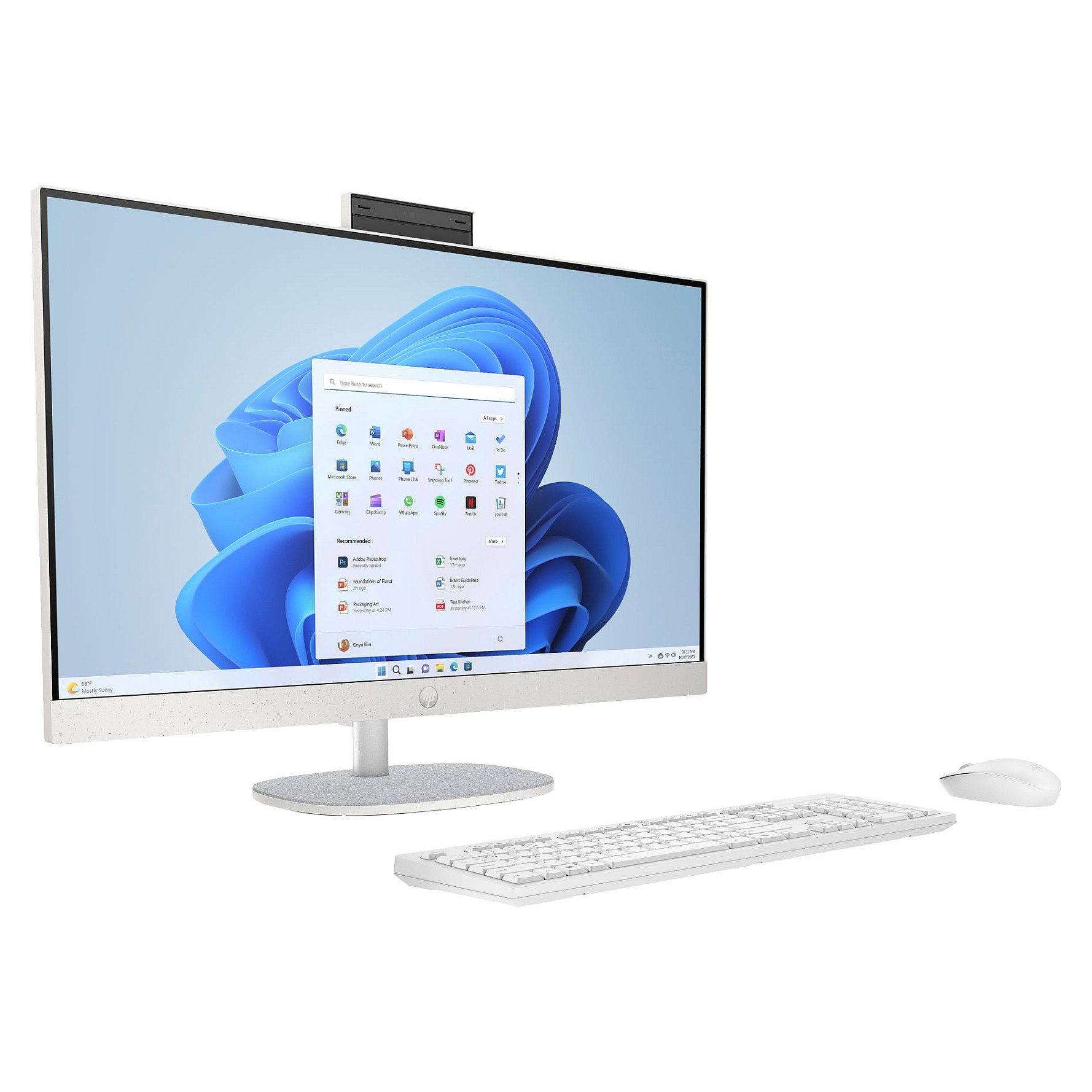 All-in-One računalo HP 27-cr0006ng (27", IPS, 1920 × 1080, Ryzen 7 7730U, 16 GB, 1 TB SSD, AMD Radeon Graphics, Windows 11 Home, bijela, non-HR tipkovnica)-1