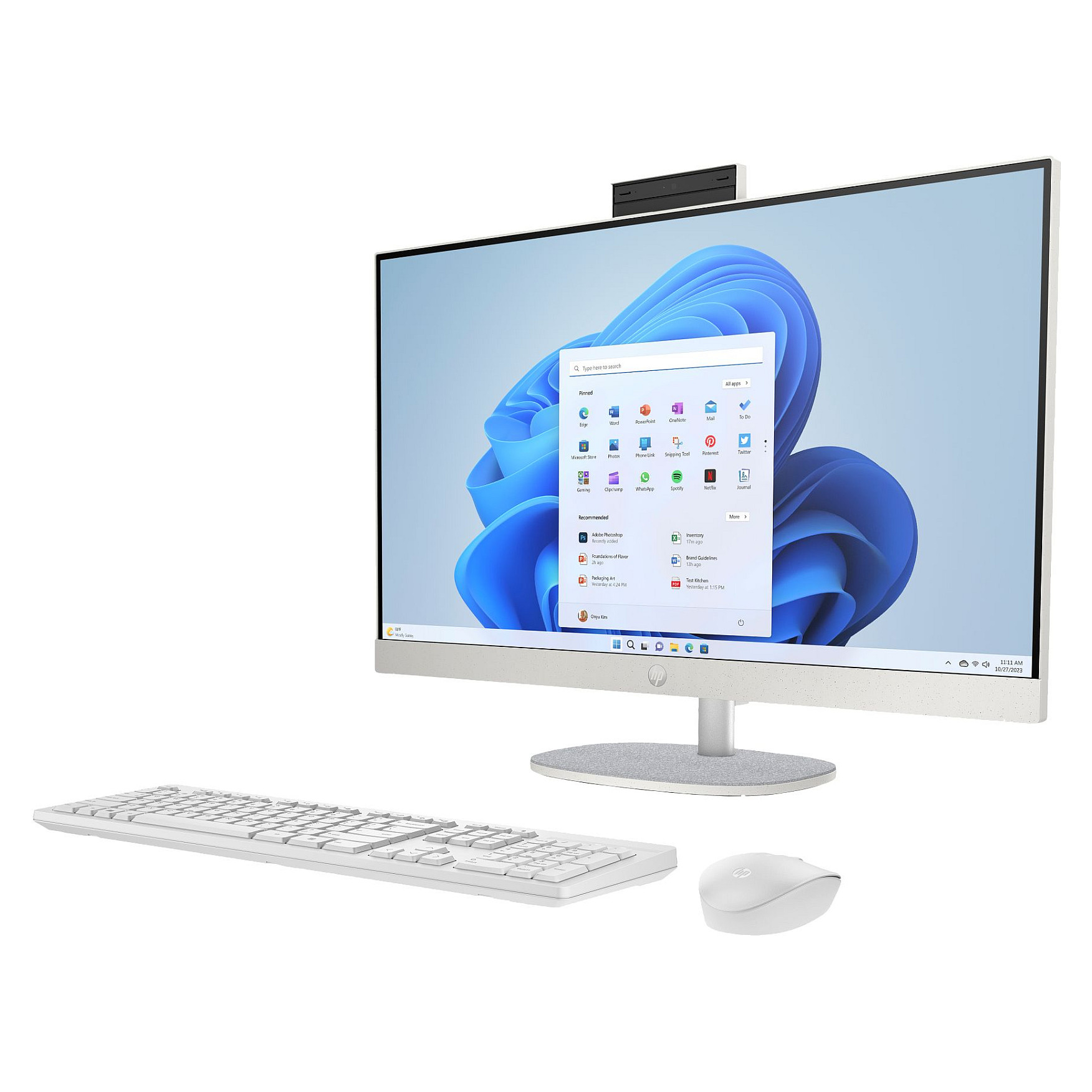 All-in-One računalo HP 27-cr0006ng (27", IPS, 1920 × 1080, Ryzen 7 7730U, 16 GB, 1 TB SSD, AMD Radeon Graphics, Windows 11 Home, bijela, non-HR tipkovnica)-9