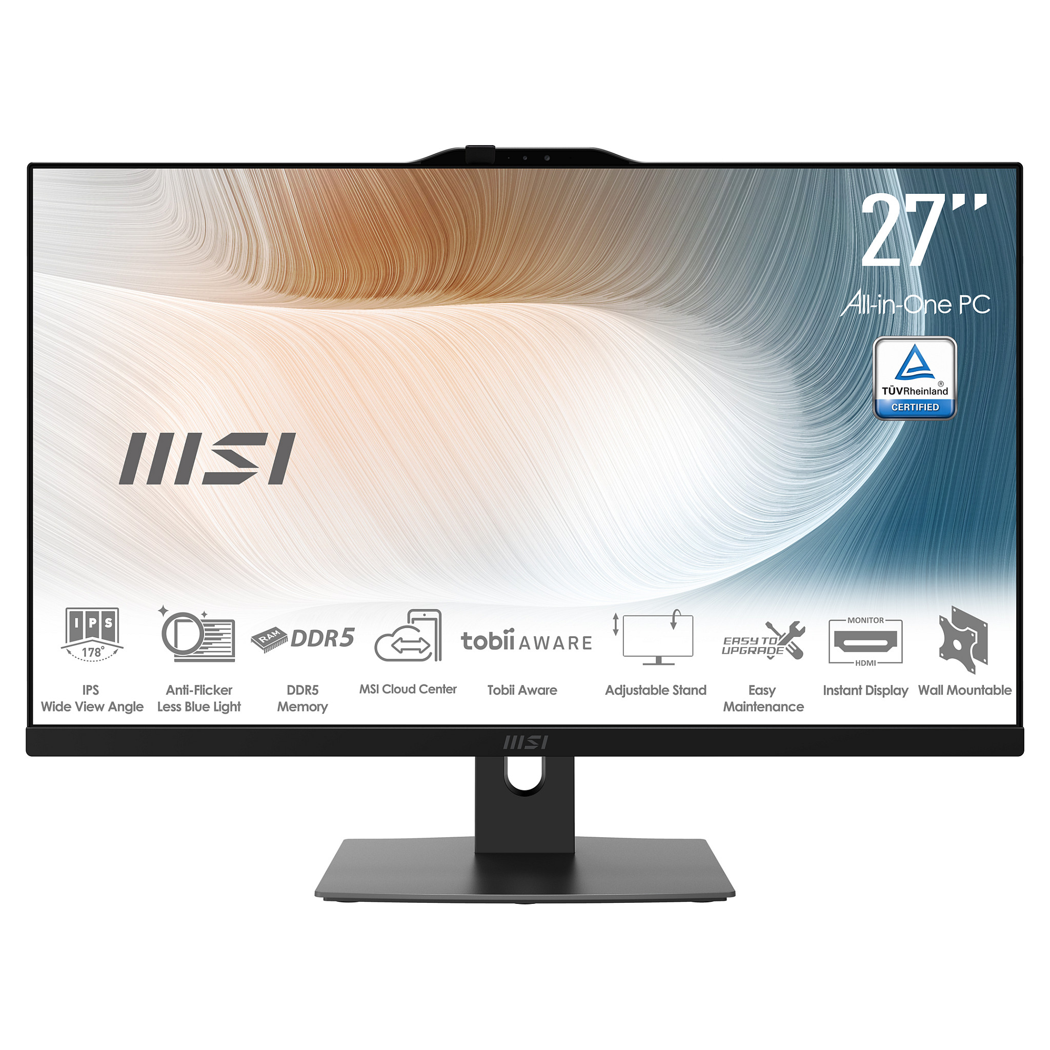 All-in-One računalo MSI Modern AM272P 1M-1235AT (27", IPS, 1920 × 1080, Intel Core 7 150U, 16 GB, 512 GB SSD, Intel Graphics, Windows 11 Pro, crna, non-HR tipkovnica)-1