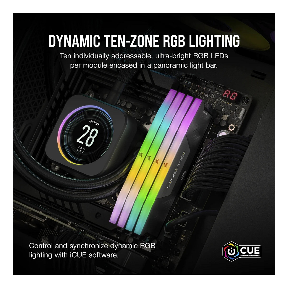 Radna memorija CORSAIR Vengeance RGB DDR5 8GB 5200MHz CL40 crna boja-5