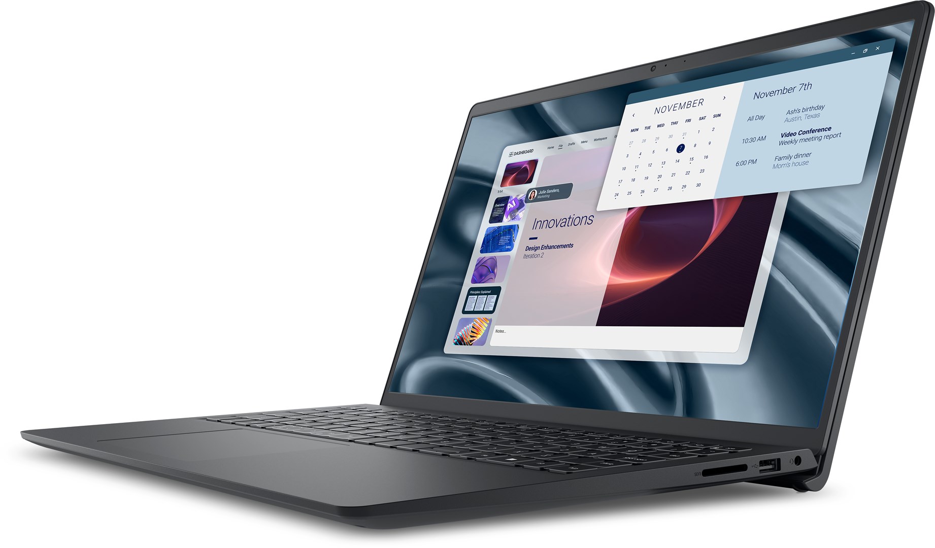 Laptop DELL Pro 15 Essential (15,6", IPS, Full HD, Ryzen 5 7520U, 8 GB, 512 GB SSD, Radeon 610M, Windows 11 Pro, US tipkovnica, crna)-3
