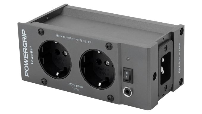 Strujni filter POWERGRIP PowerRail (2 Schuko utičnice, 16 A, 3680 W, aluminij)