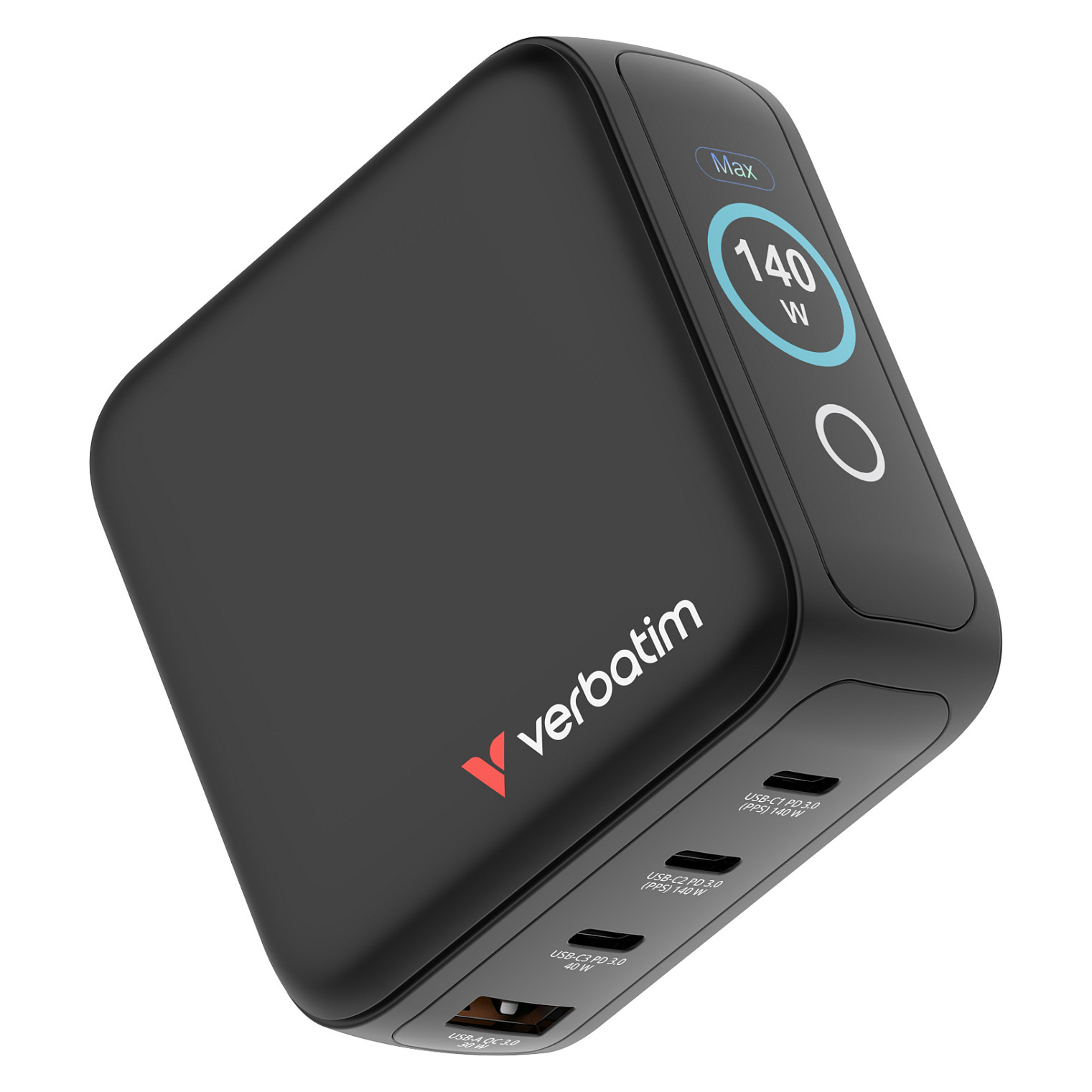 Mrežni punjač VERBATIM 140W 4-Port GaN III s ekranom-1