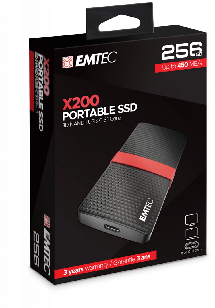 Emtec X200 256 GB USB Type-C 3.2 Gen 1 (3.1 Gen 1) Black, Red-1