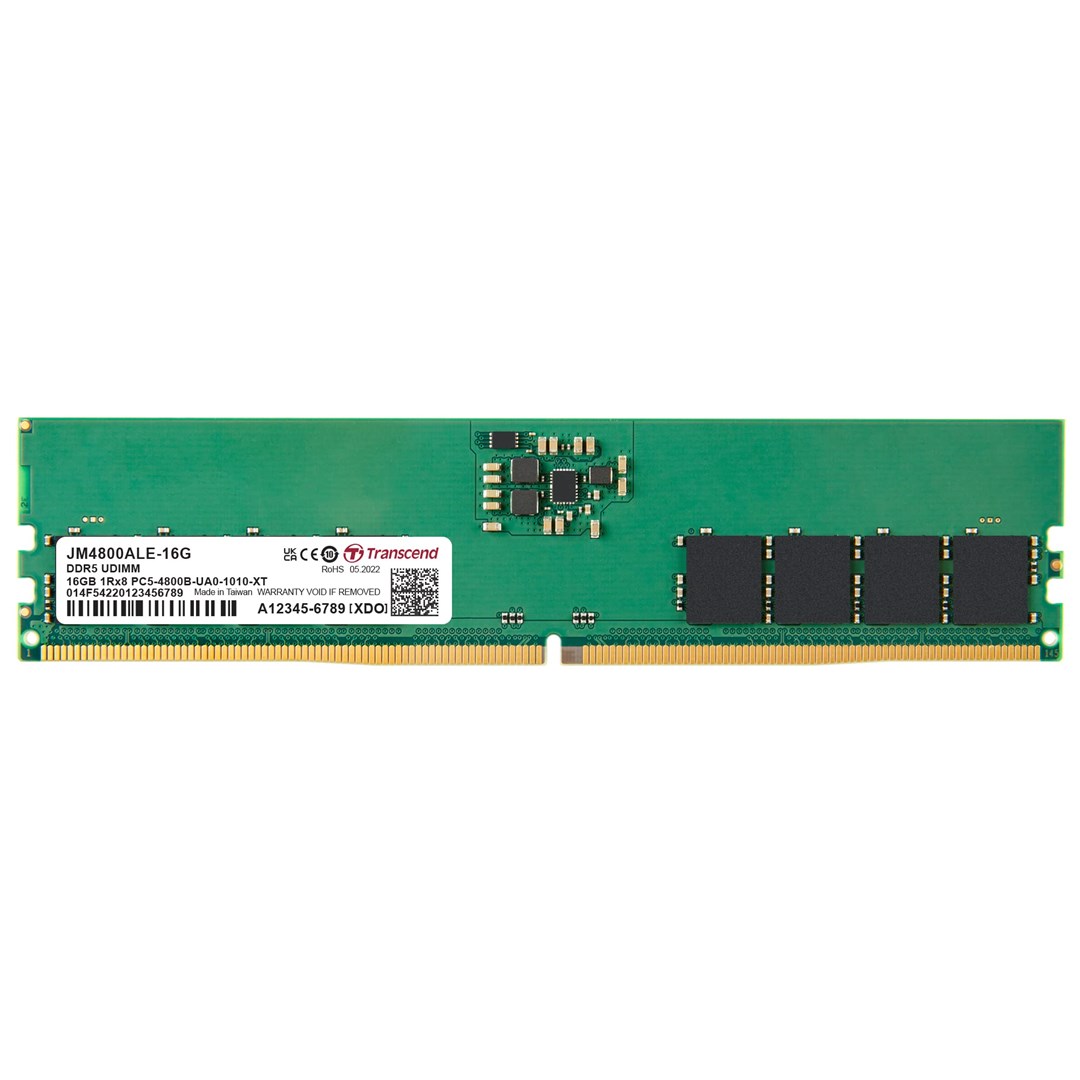 Transcend JetRam 16GB DDR5 4800MHz DIMM memorijski modul, JM4800ALE-16G-1