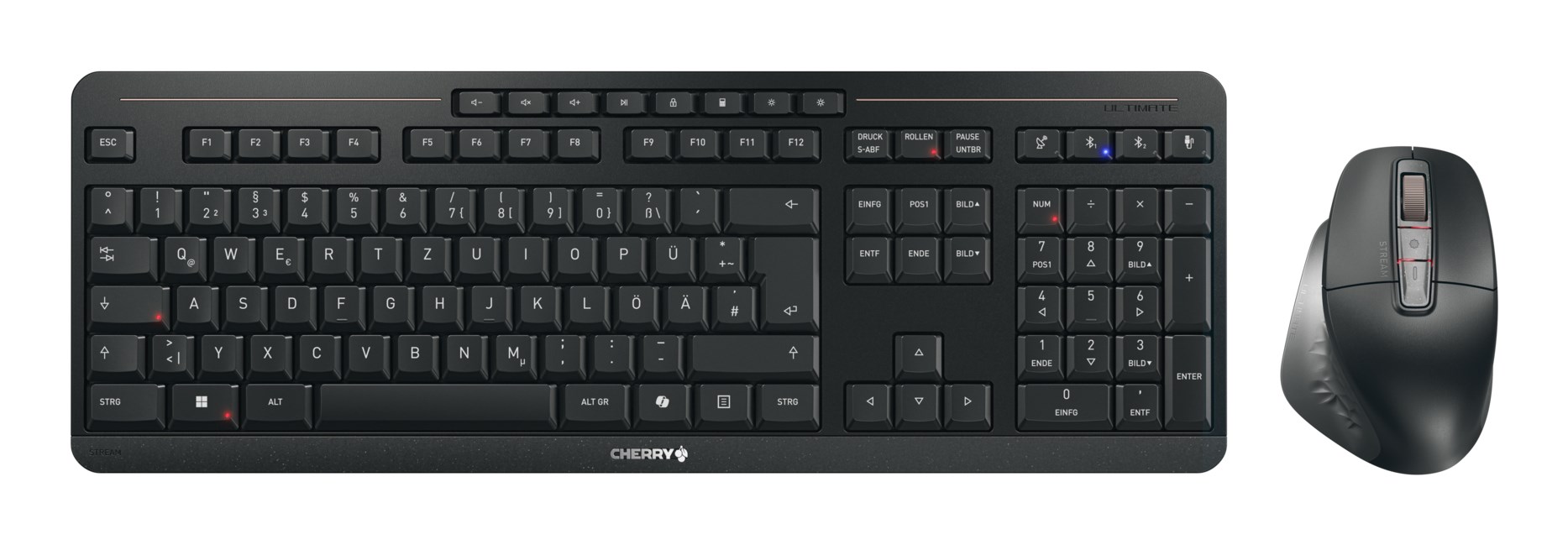 Set tipkovnica i miš CHERRY Stream Desktop Ultimate (bežični, Bluetooth, USB, non-HR tipkovnica, crna boja)
