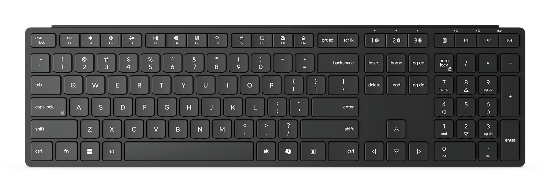 Tipkovnica LENOVO Wireless Multi-Mode Pro 6000 (bežična, njemački raspored, crna)-0