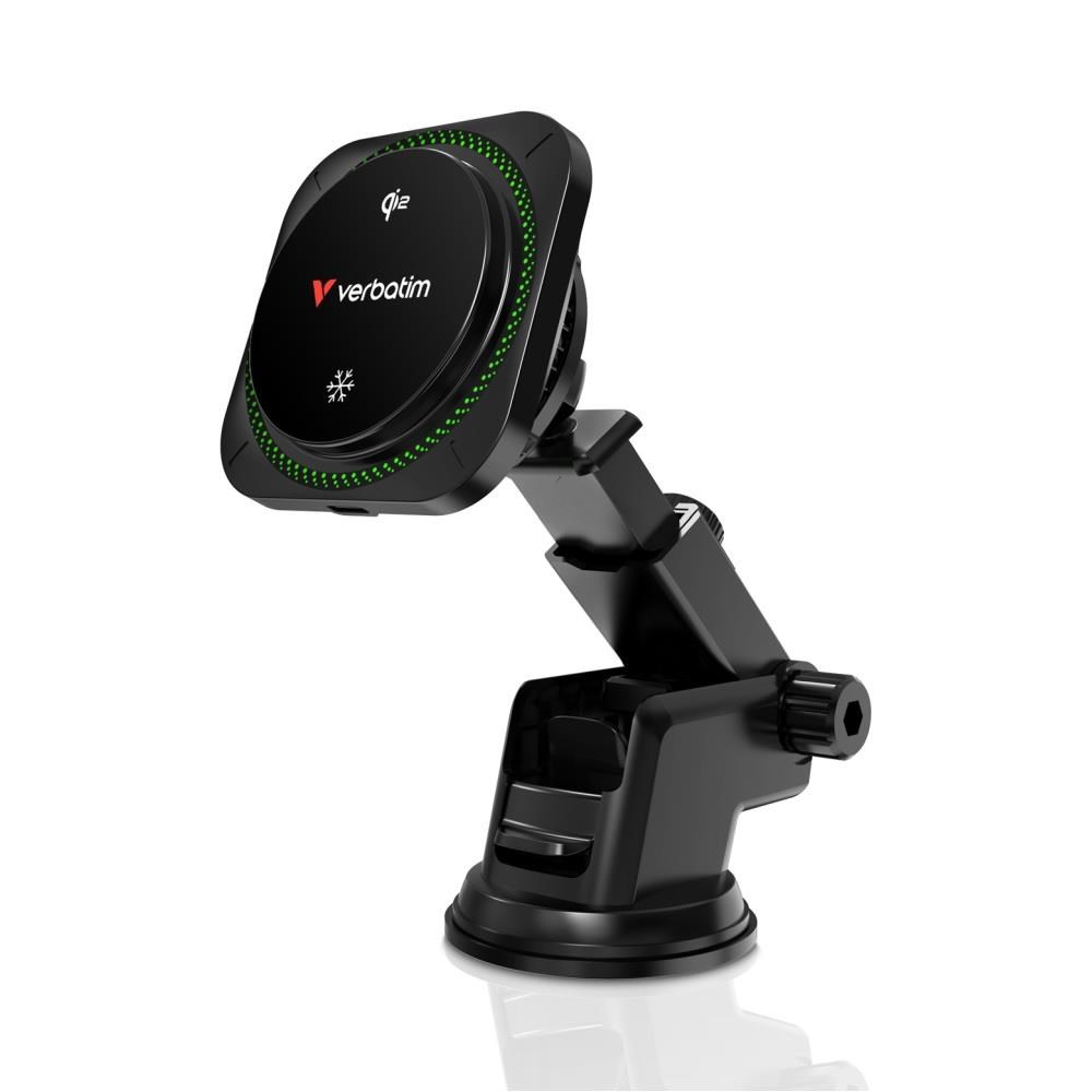Bežični auto punjač VERBATIM Charge 'n' Drive Qi2 Magnetic RGB-10