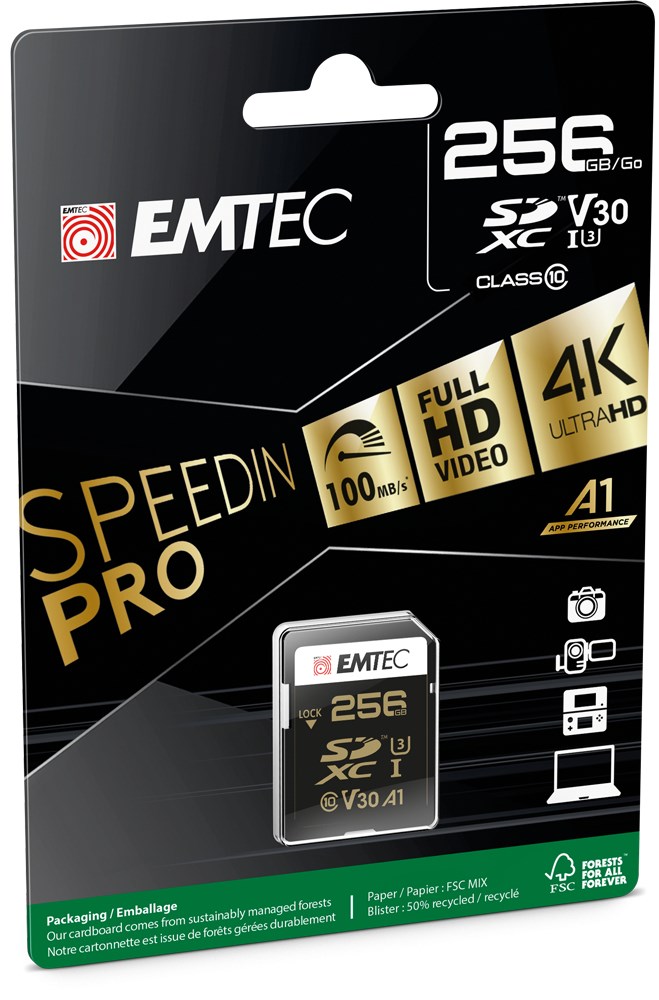 Memorijska kartica EMTEC SpeedIN Pro 256 GB microSDXC Class 10 UHS-I s adapterom-1