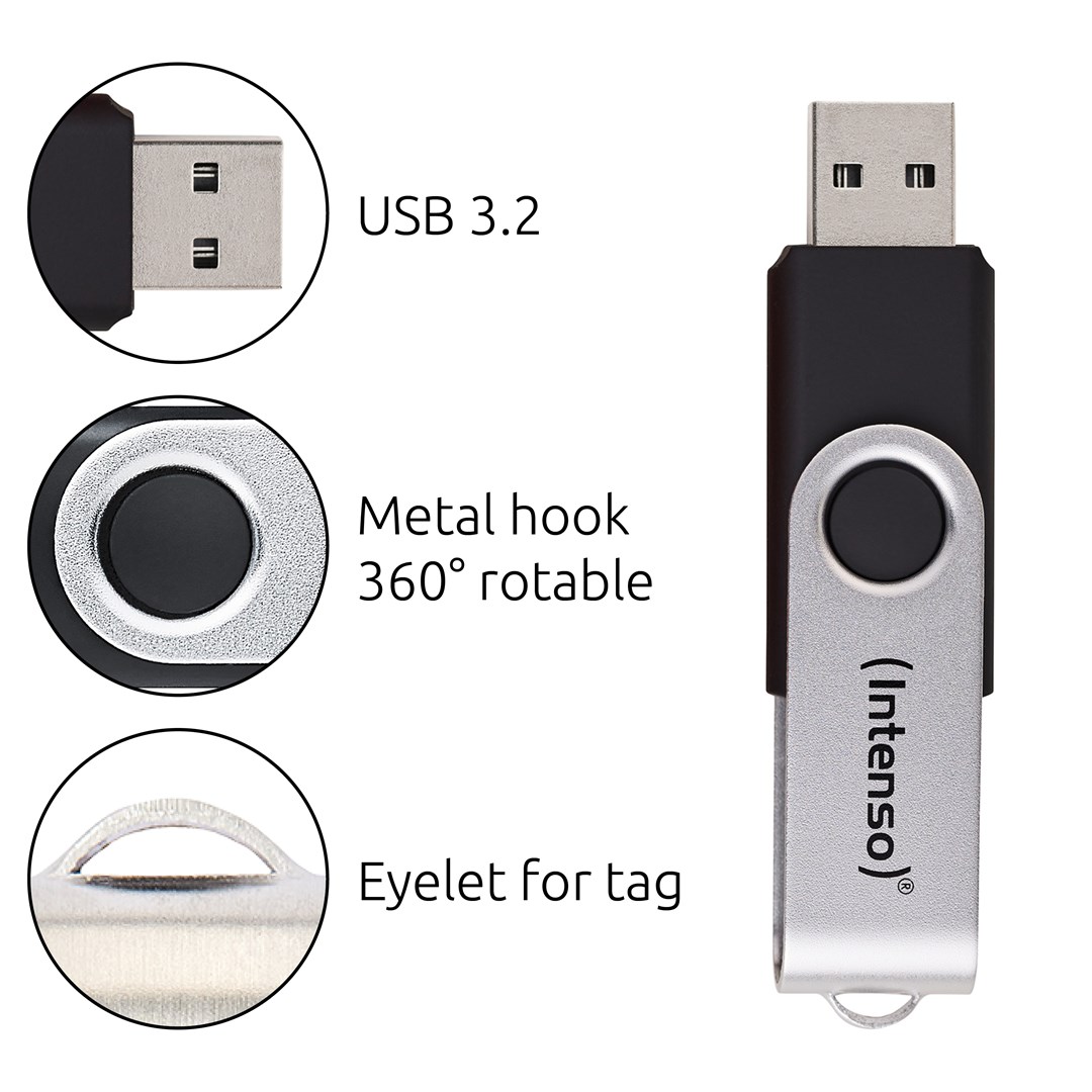 USB stick INTENSO Office Line 256GB USB 3.2 Gen 1 crno-srebrna boja-1