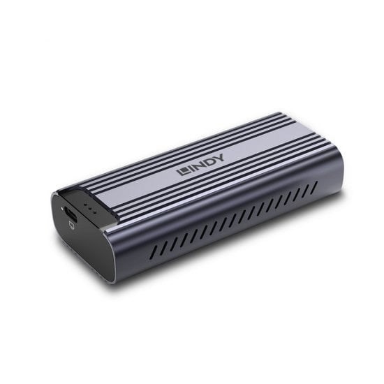 Kućište za M.2 NVMe SSD LINDY 43394, USB 3.2 Gen 2 Type-C, siva boja-0