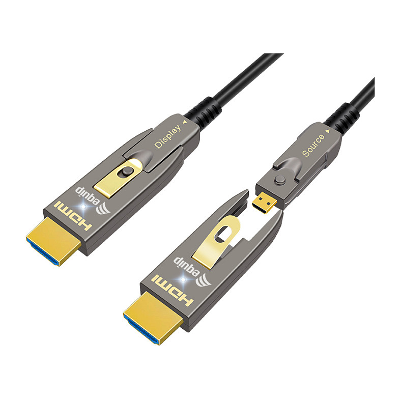 Equip Aktivni Optički HDMI 2.0 Kabel 10m, 4K/60Hz, odvojivi Type A+D konektori-1