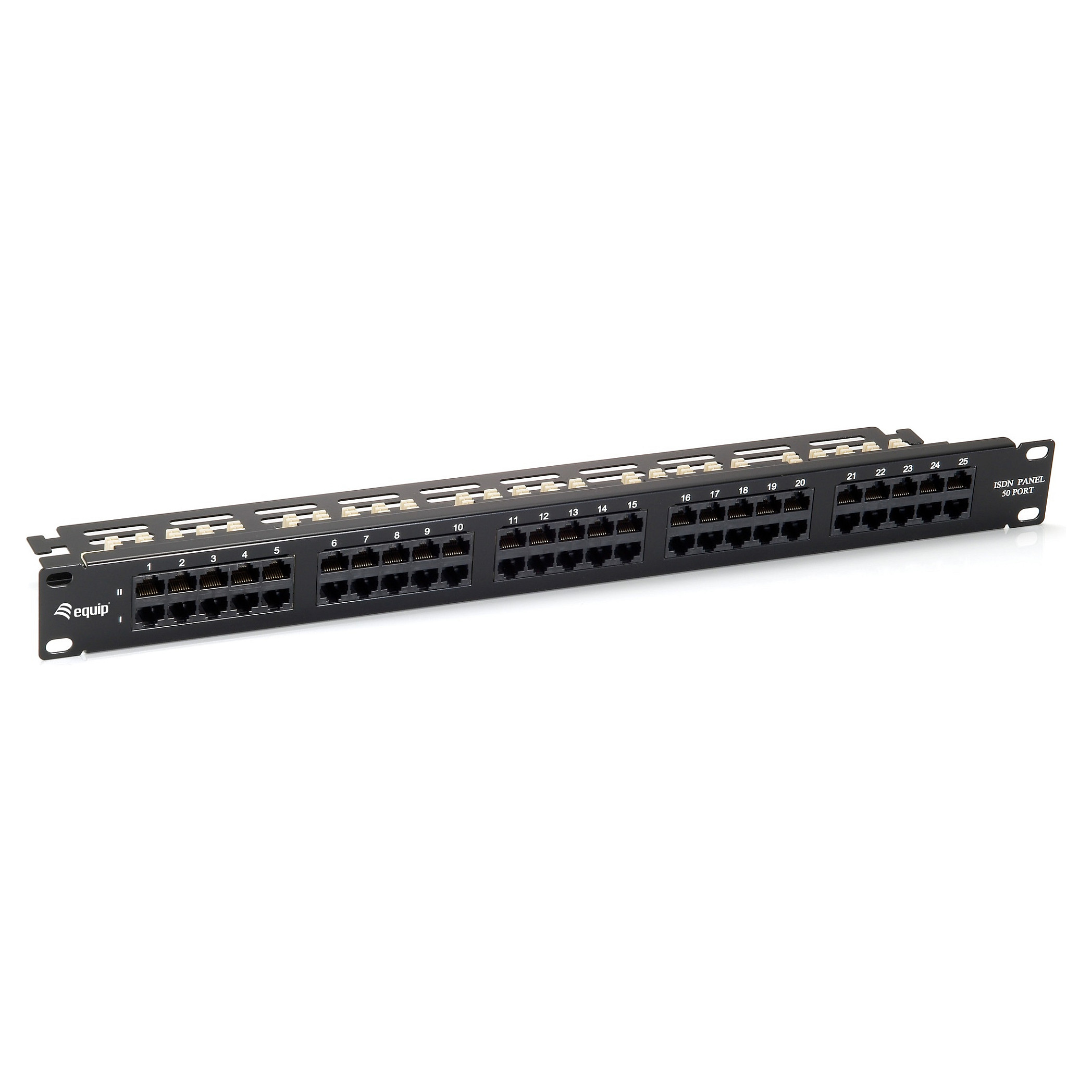 Equip Patch Panel 50-portni Cat.3 RJ45 ISDN, crni-0