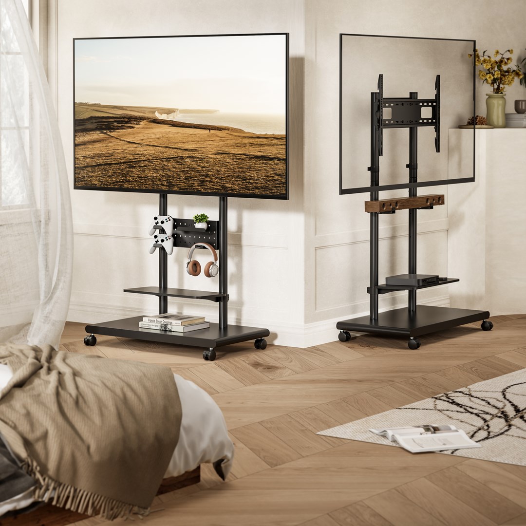 Mobilni stalak za TV EQUIP 650621 (50"-90") s perforiranom policom-2