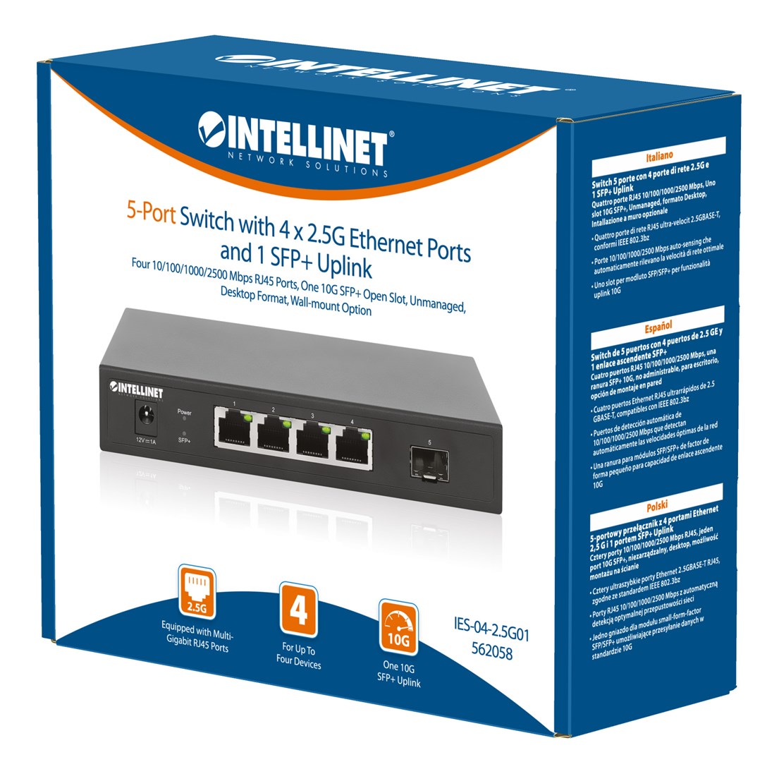 Mrežni switch INTELLINET 5-portni (4x 2.5G RJ45, 1x 10G SFP+)-3