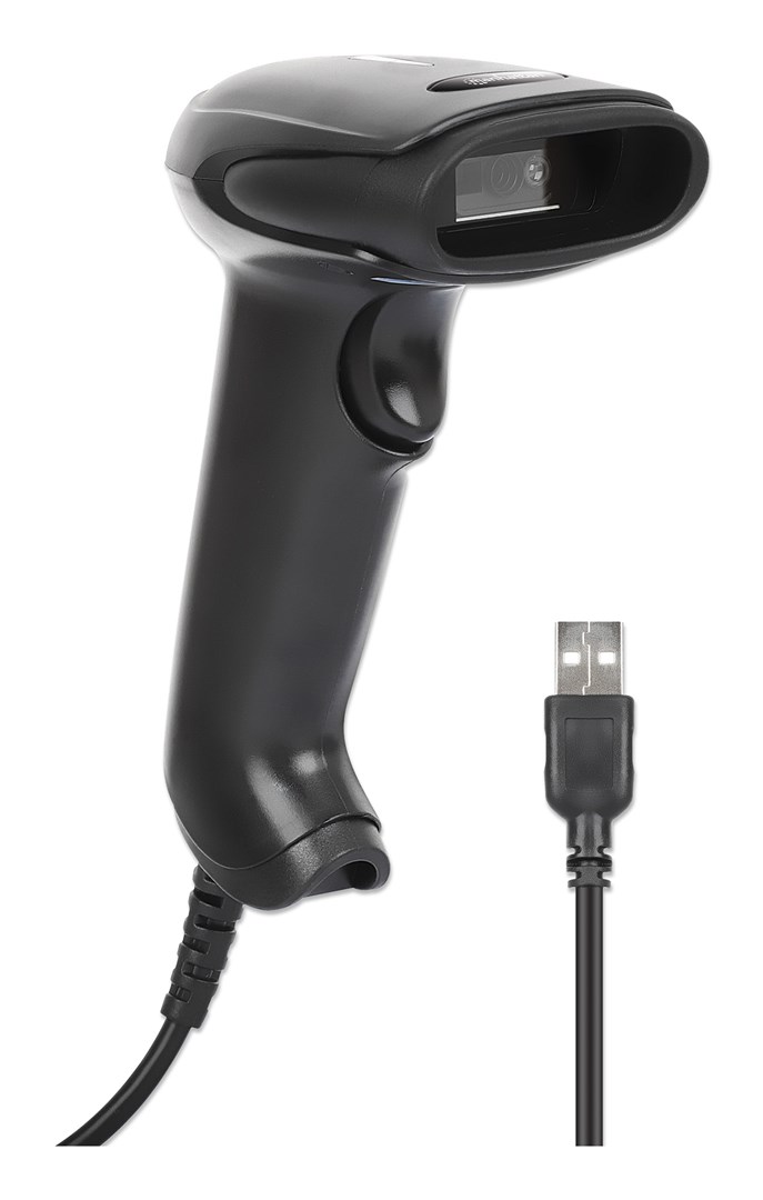 Manhattan Contact CCD Handheld Barcode Scanner, USB, 60mm Scan Width, Cable 152cm, Max Ambient Light 5,000 lux (sunlight), Black, Three Year Warranty-1