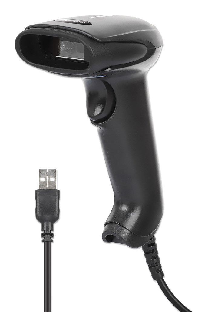 Manhattan Contact CCD Handheld Barcode Scanner, USB, 60mm Scan Width, Cable 152cm, Max Ambient Light 5,000 lux (sunlight), Black, Three Year Warranty