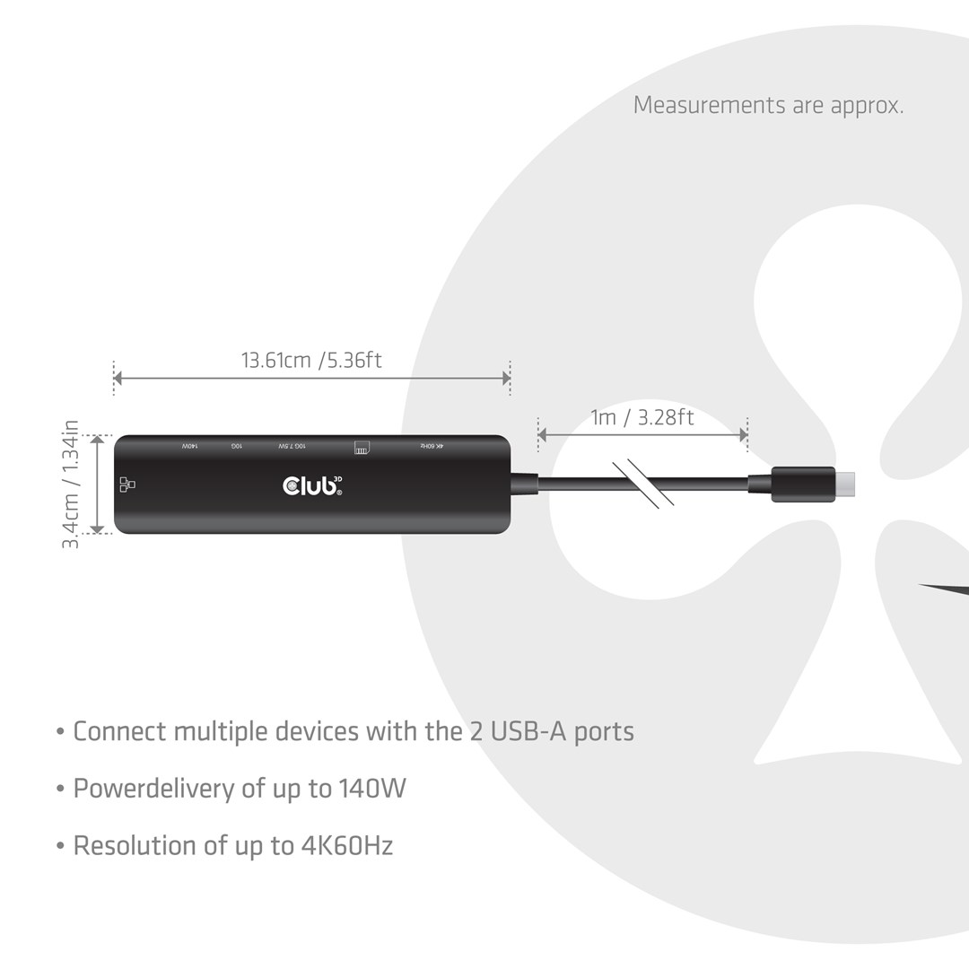 CLUB3D 7-1 USB-C® to HDMI™ Hub-2