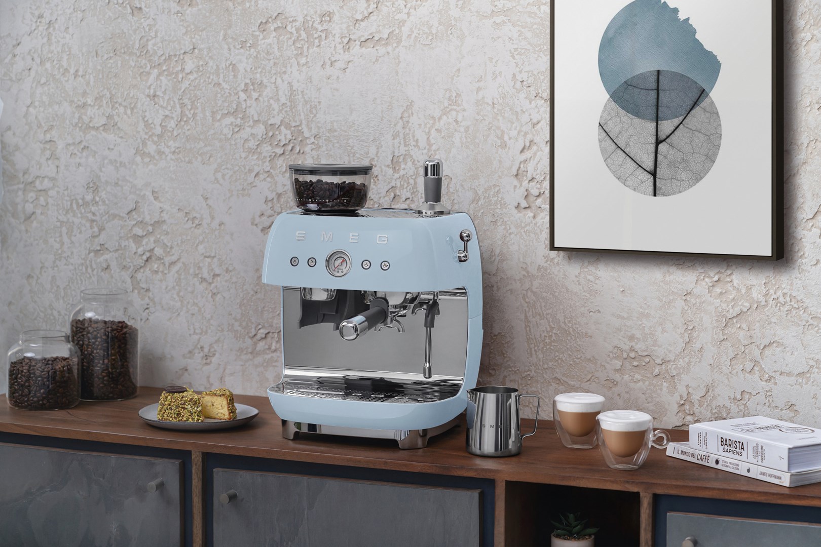 Aparat za espresso kavu SMEG 50's Style EGF03PBEU pastelno plava boja-3