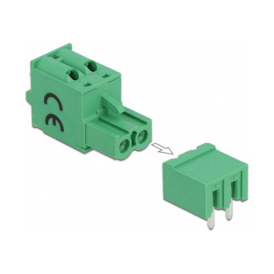 Set terminalnih blokova DELOCK 2-pinski 5.08 mm raster (10 kom)