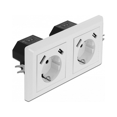 Ugradbena utičnica DELOCK, 2x šuko, 4x USB Type-A, 2x 2.8A-0