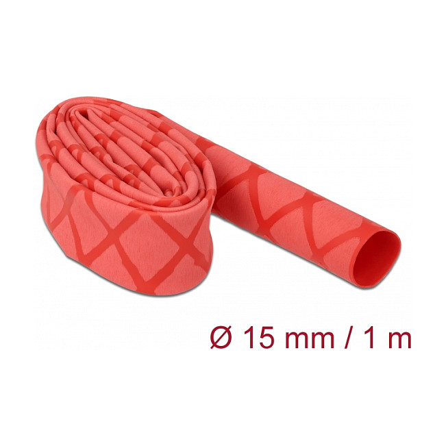 Termoskupljajući bužir DELOCK protuklizni 1 m x 15 mm crvena boja