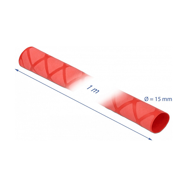 Termoskupljajući bužir DELOCK protuklizni 1 m x 15 mm crvena boja-1