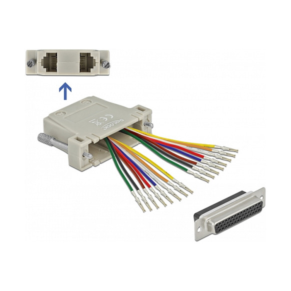 Adapter DELOCK D-Sub HD 44-pinski na 2x RJ45 s priborom za montažu (bež)