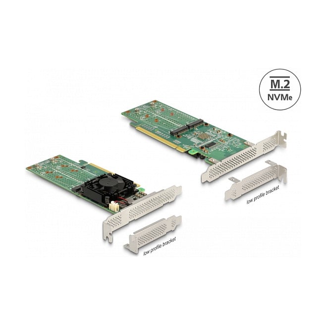 Adapter DELOCK PCIe x16 na 4x M.2 NVMe SSD (Low Profile)-0