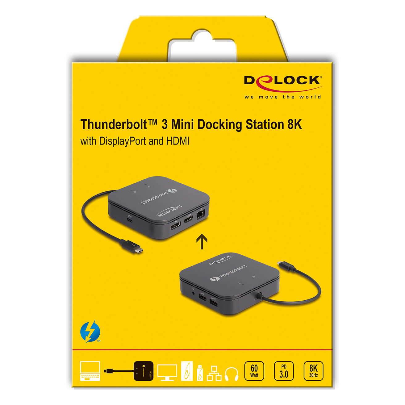DELOCK Thunderbolt 3 Mini Docking Stanica 8K (DisplayPort, HDMI, USB, LAN, PD 3.0)-4