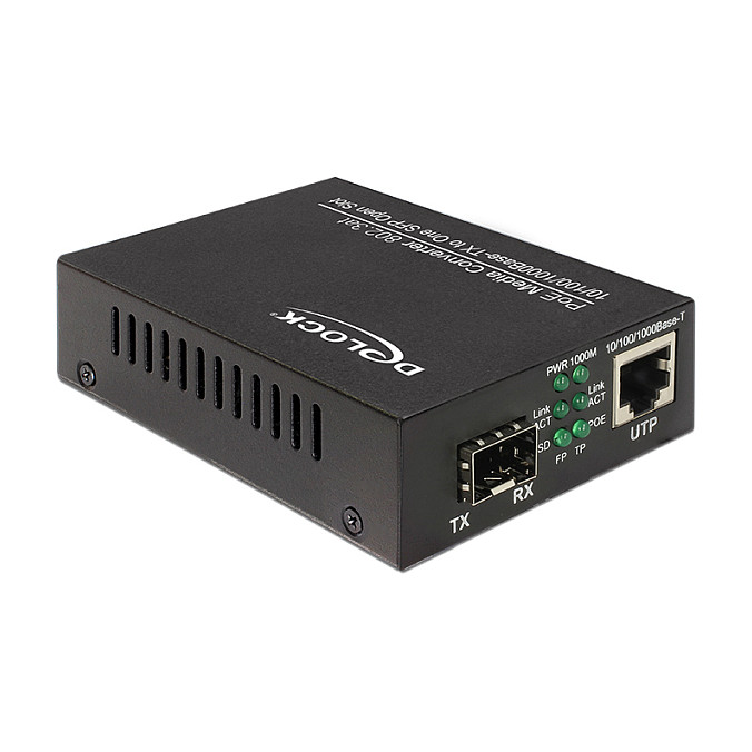 Media Konverter DELOCK 86180 PoE+ Gigabit Ethernet RJ45 na SFP-0