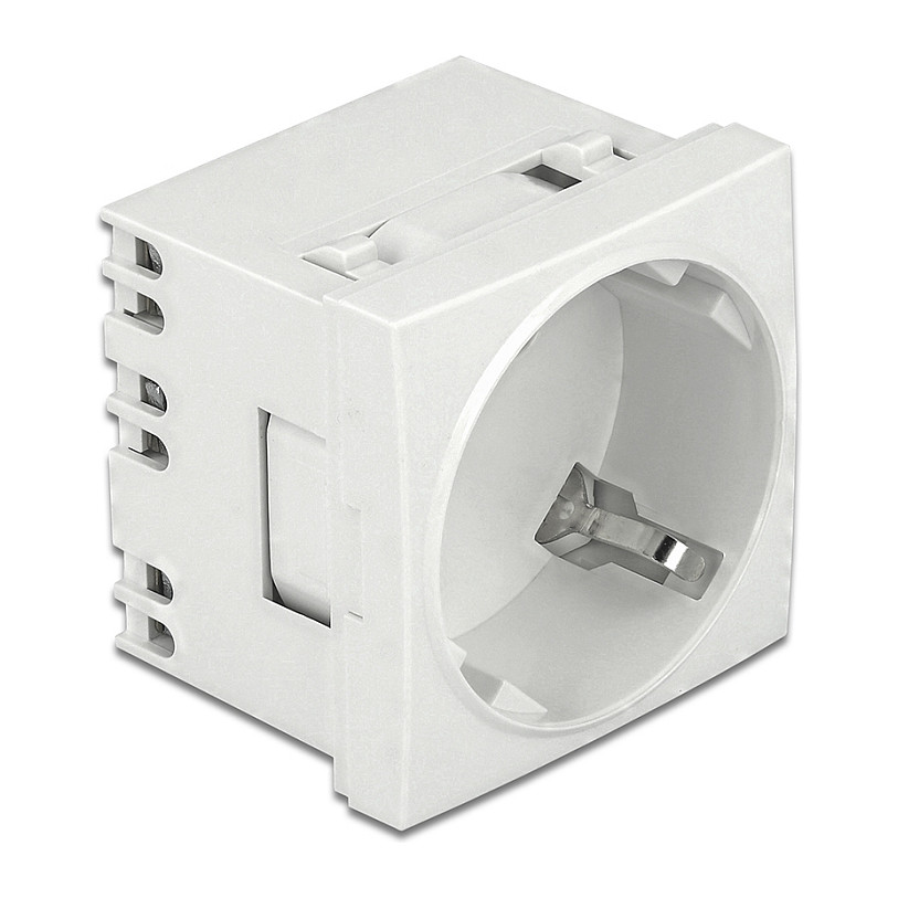 Modularna utičnica DELOCK Easy 45 Schuko (45°, 45 x 45 mm) bijela boja