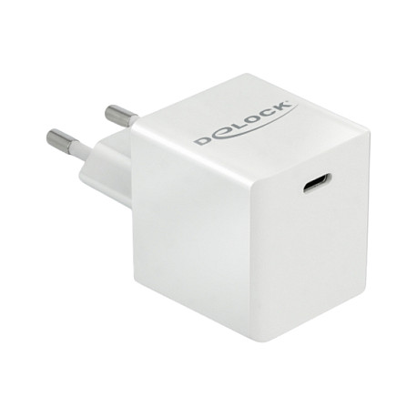 DELOCK USB-C GaN punjač 40W PD 3.0 kompaktni, bijela boja-0