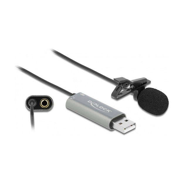 Mikrofon DELOCK 66638 USB Lavalier (24-bit/192 kHz)-1