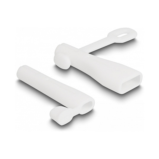 Zaštitni poklopci DELOCK za USB-A i Lightning konektore (set 2 kom) bijela boja-0