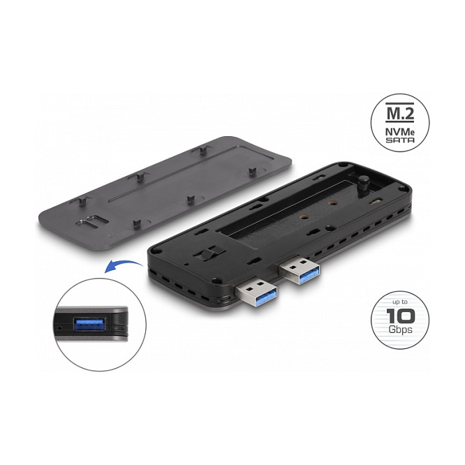 Kućište DELOCK za M.2 NVMe SSD za PlayStation 5 (USB 3.2 Gen 2, bez alata)-5