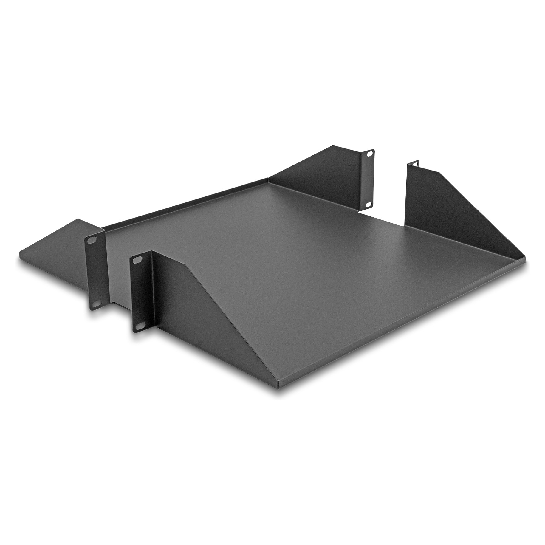 Polica za 19" ormar DELOCK dvostrana, do 46 kg, od 500 mm dubine, 2U, tamno siva-0