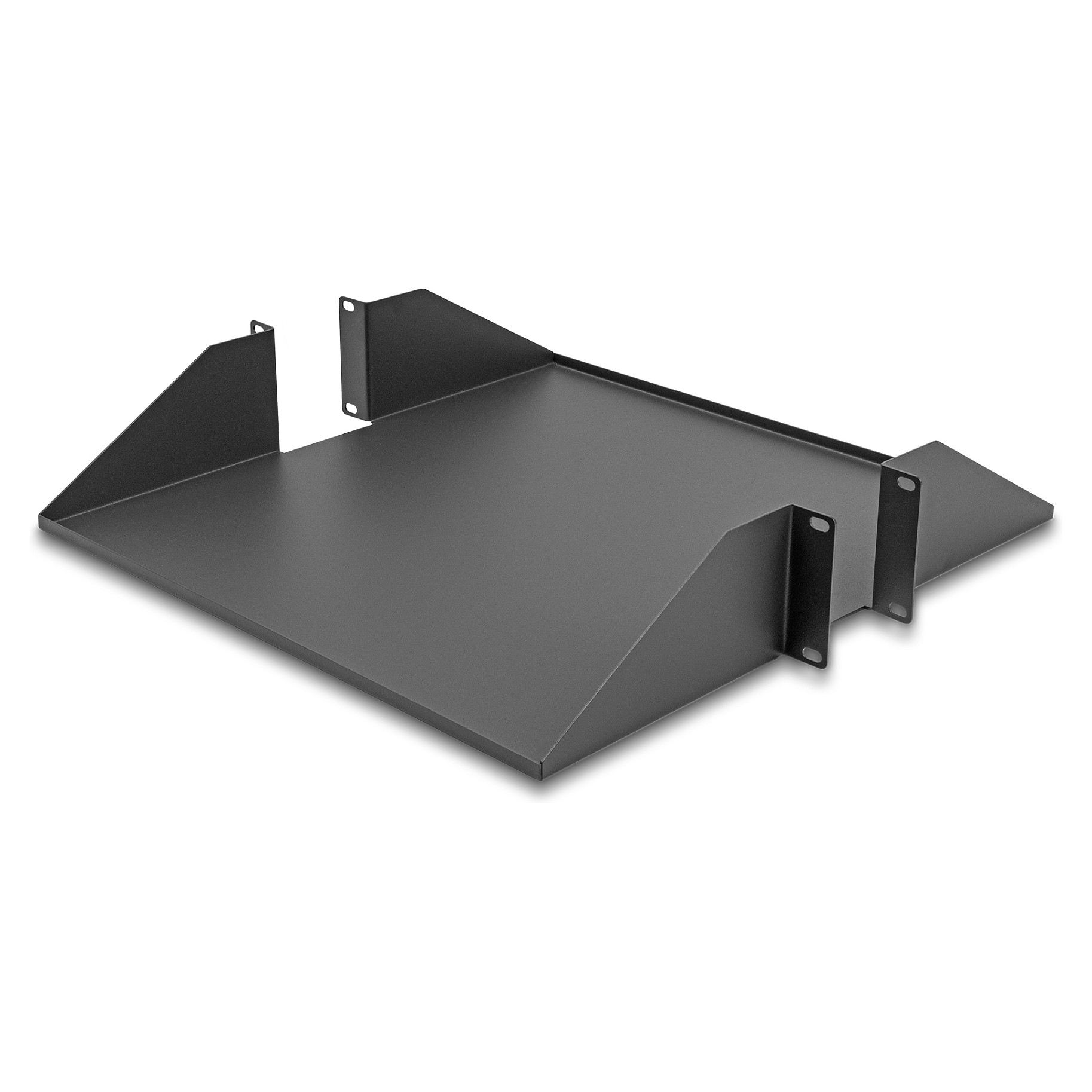 Polica za 19" ormar DELOCK dvostrana, do 46 kg, od 500 mm dubine, 2U, tamno siva-1