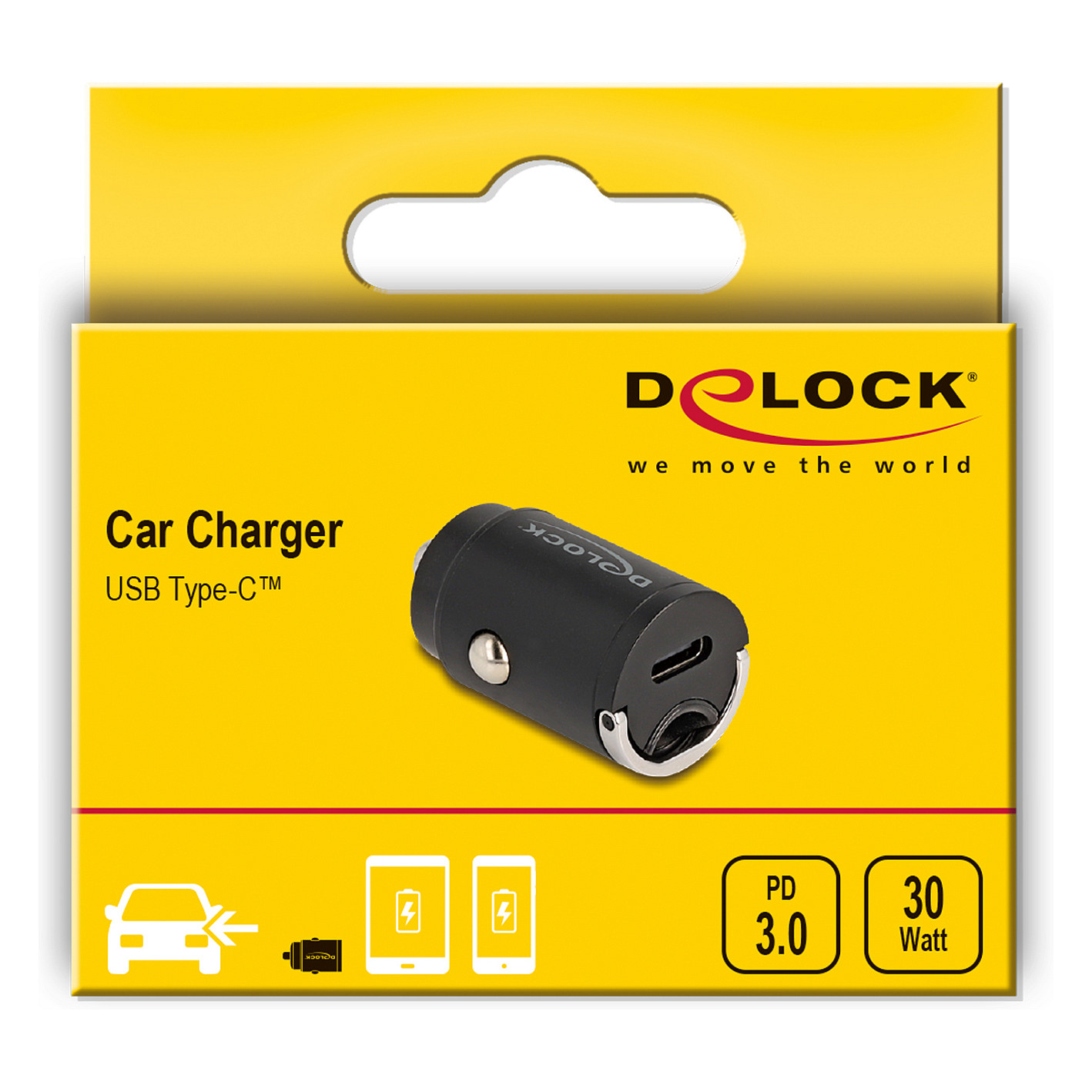Auto punjač DELOCK Mini USB-C PD 3.0 (30 W) crna boja-3