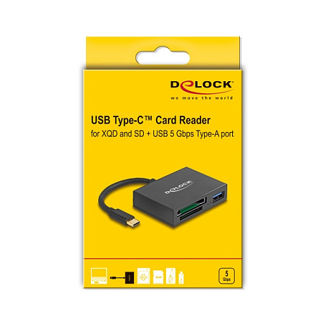 Čitač kartica DELOCK 91711 USB-C za XQD i SD memorijske kartice s USB-A portom-2