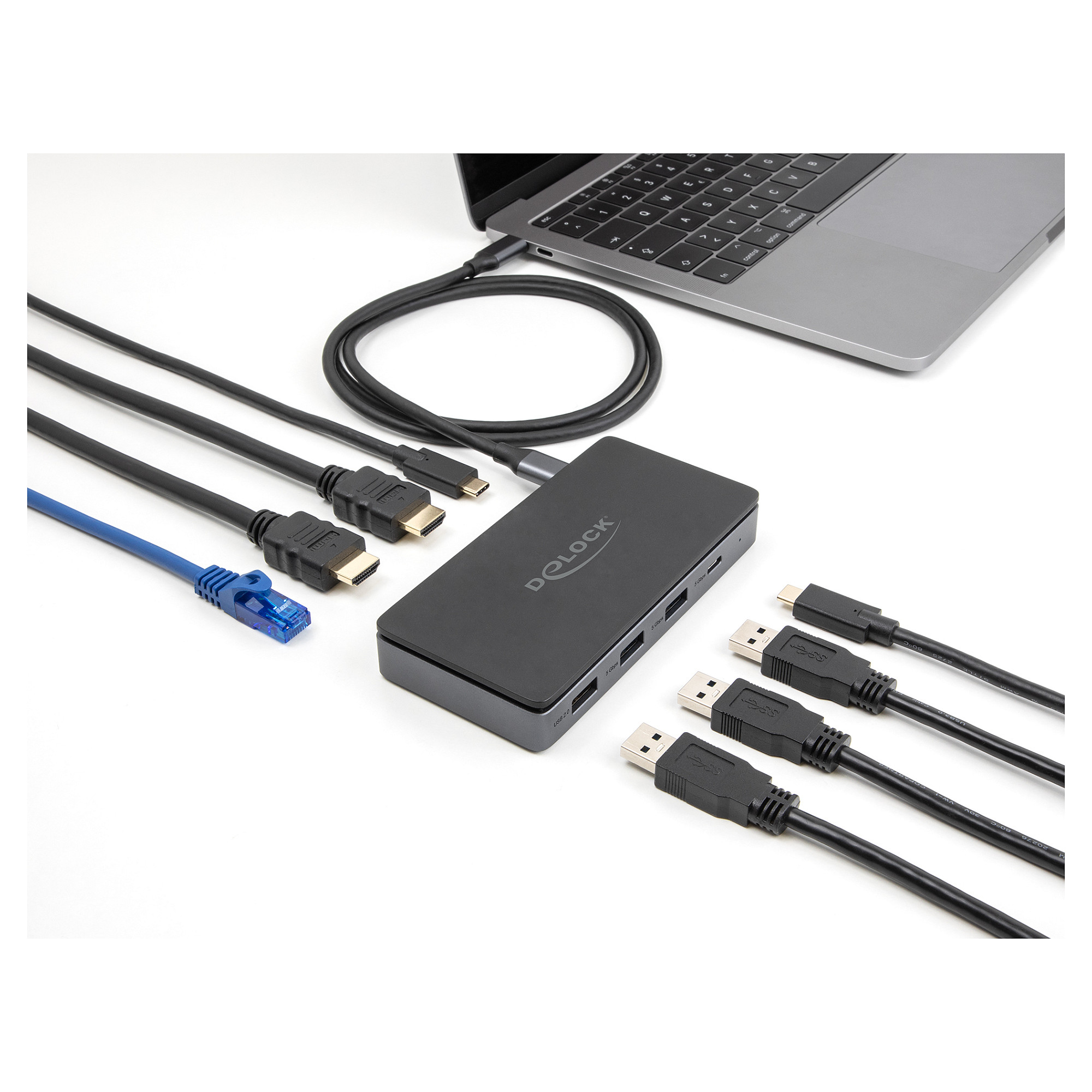 Docking stanica DELOCK 88271 USB-C 4K Dual HDMI, Gigabit LAN, PD 85W-3