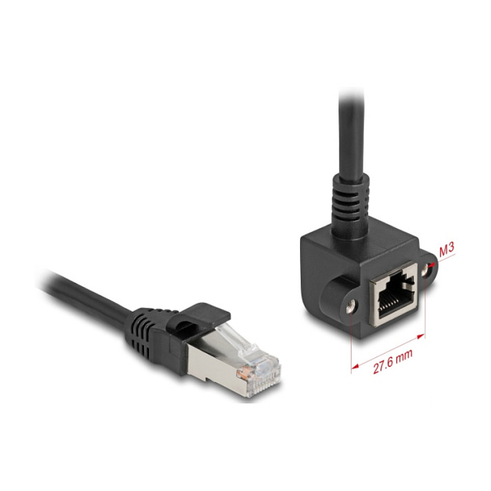 Mrežni produžni kabel DELOCK RJ45 Cat.6 F/UTP 1m (90° kutni)-1