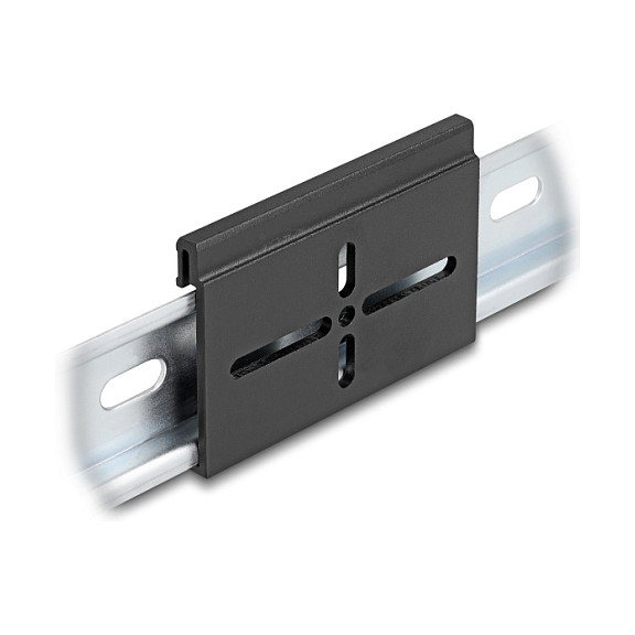 Delock aluminijska montažna kvačica za DIN šinu, 70.0 x 47.8 mm, crna