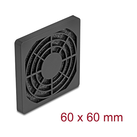 Mrežica za ventilator DELOCK s filterom za prašinu 60 x 60 mm crna boja-0