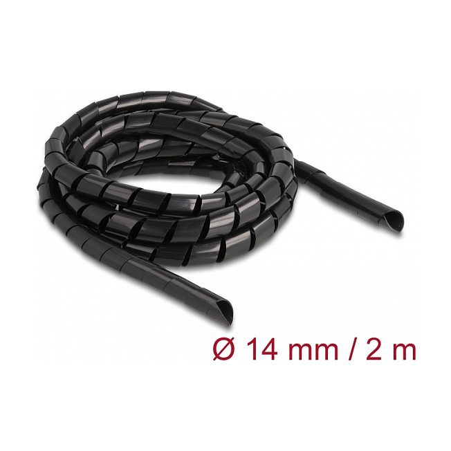 DELOCK fleksibilni spiralni bužir za kabele 2 m x 14 mm, crna boja-1